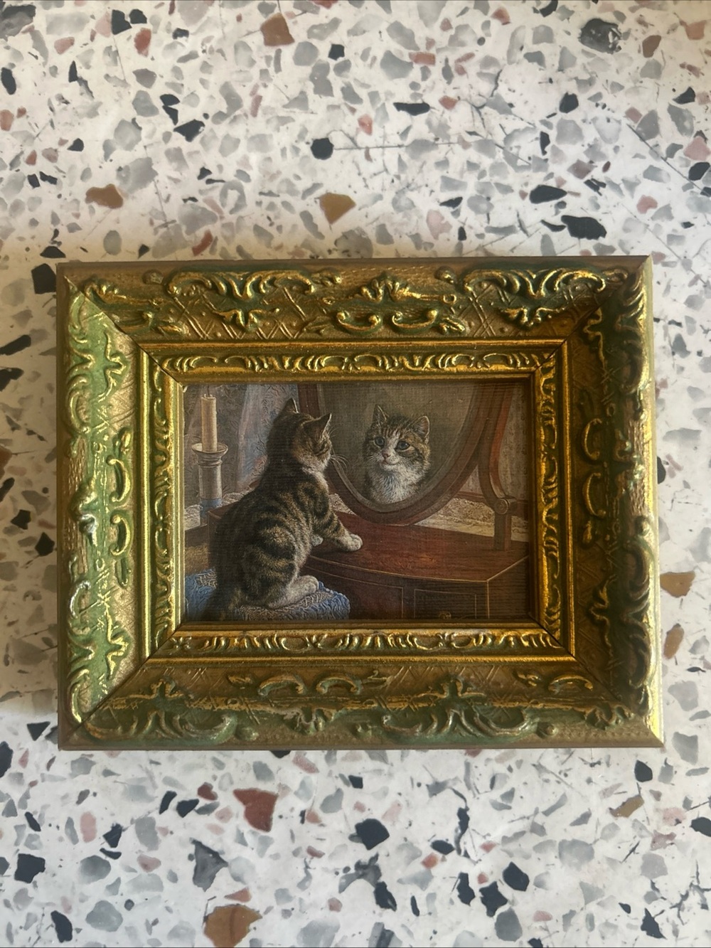 Vintage Miniature, Framed Print “Who’s The Fairest Of Them All” By Frank Paton